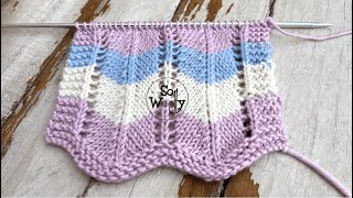 How to Knit a Gorgeous Chevron Stitch Pattern  Great for Blankets 2 Easy Rows  So Woolly [upl. by Ardnuhsed]