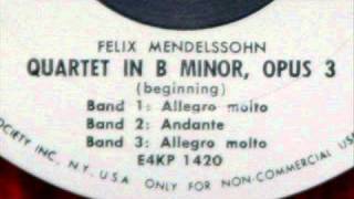 Mendelssohn  Frank Pelleg 1954 Quartet in B minor for Piano and Strings Op 3  Complete [upl. by Boudreaux]