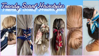 Trendy Scraf Hairstyles  Scarf Hairstyles For long hair  Scarf Hairstyles With Braids [upl. by Seldon985]