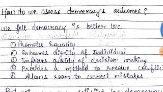 Class 10th Outcomes of Democracy chapter 7 Democratic politics [upl. by Ahsitil]