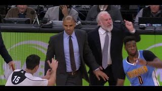 Emmanuel Mudiay helps refs EJECT Popovich  Spurs vs Nuggets [upl. by Bartie]