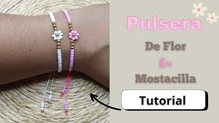 Te Enseño a Realizar esta Delicada Pulsera de Flor en Mostacilla Tutorial DIY [upl. by Bosson]