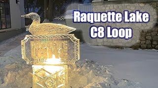 Raquette Lake Grooming C8 Snowmobile Trail Loop 2022 [upl. by Profant]