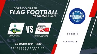 Copa do Brasil Regional Sul Flag Football  Crocodiles vs Bristlebacks  Fase de Grupos [upl. by Ahseal137]