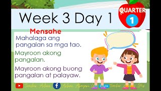 Matatag Kinder Week 3 Day 1 Quarter 1 [upl. by Aikenahs]