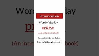 How to pronounce preface  Preface to the Lyrical Ballads  Preface Pronunciation [upl. by Briney481]