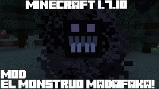 Minecraft 1710 MOD EL MONSTRUO MADAFAKA Grue Mod Español [upl. by Arrad32]