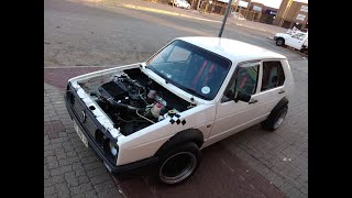 Vw Mk1 2L ADY Turbo Racing a BMW 335i Audi Plus some parking lot fun [upl. by Yrag]