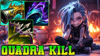 Jinx Quadra Kill LOL ADC  Jinx Build Pro Gameplay S14  League Of Legends Rank 1 Jinx Patch 1420 [upl. by Yanrahs]