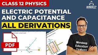 Electric Potential And Capacitance All Derivations PDF  Class 12 Physics Chapter 2  Boards 2023 [upl. by Adnovoj]