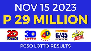 Lotto Result November 15 2023 9pm PCSO [upl. by Shiller486]