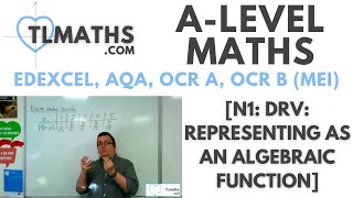 ALevel Maths N107 DRV Representing as an Algebraic Function [upl. by Anada]