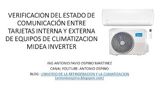 VERIFICACION DE COMUNICACION ENTRE TARJETAS ELECTRONICAS INTERNAS Y EXTERNAS INVERTER EQUIPO MIDEA [upl. by Sema228]