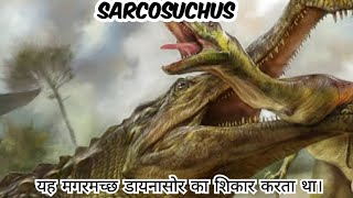 Sarcosuchus  यह मगरमच्छ डायनासोर का शिकार करता था। [upl. by Adnorrahs]