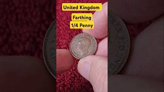 United Kingdom Farthing 1 quarter of a penny 1943 coins history ww2 oldcoins [upl. by Malamut867]