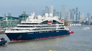 Ponant Le Champlain  Luxury Passenger CruiseShip  Superyacht  Tower Bridge London🛥️ [upl. by Enilada604]