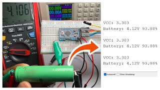 Accurately Read Battery Voltage with an Arduino and Voltage Divider  Pro Mini  18650  ATmega328p [upl. by Wileen]