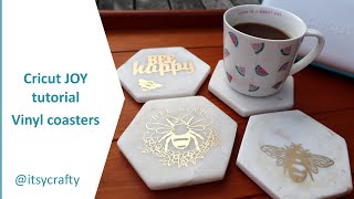 Cricut Joy tutorial  Vinyl on coasters  Great for beginners [upl. by Beltran]