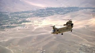 Chinook Helicopter Over Afghanistan  Great Aerial Footage of CH47 Chinook [upl. by Airelav]