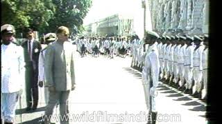 Rajiv Gandhi escapes an attempt on his life by a Sri Lankan Naval Cadet [upl. by Iaw247]