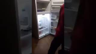 Fridge fall on me😵‍💫 scary trynottogetscaredchallenge facts [upl. by Petras]