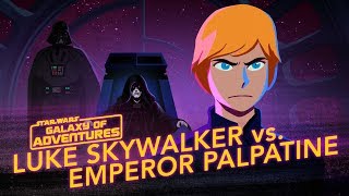 Luke vs Emperor Palpatine – Rise to Evil  Star Wars Galaxy of Adventures [upl. by Assilam]