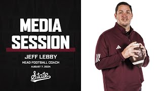 FOOTBALL  Jeff Lebby  Fall Practice Media Session [upl. by Niran507]