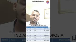 Indian pharmacopoeia edition pharmacopoeia edition yearpharmaceutics bpharma dpharma drx shorts [upl. by Nevram]