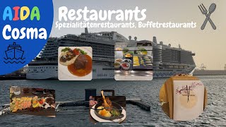 AIDAcosma Restaurants  Beach House French Kiss Street Food Mamma Mia Best Burger Yachtclub… [upl. by Gustavo]