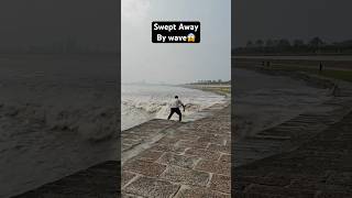 ⚠️Warning Attacked by Giant Waves 😱🤯giantwave closecall oceanpower adrenaline danger [upl. by Ybocaj]