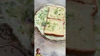 special cheesy bread omlette recipe shorts food streetfood trending [upl. by Ititrefen]