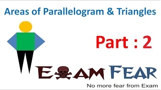 Maths Area of parallelogram amp Triangles part 2 Figures on same base CBSE class 9 Mathematics [upl. by Gnut]