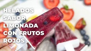 HELADOS SABOR LIMONADA CON ARÁNDANOS Y FRUTILLAS Veganos Sin Gluten [upl. by Retloc]