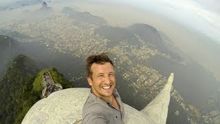 See how Lee Thompson climbed to the top of Christ the Redeemer in Rio to take a selfie [upl. by Nnaillij]