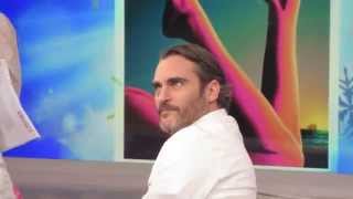 Joaquin Phoenix waiting inside Good Morning America studio before talking about Inherent Vice [upl. by Allemap]