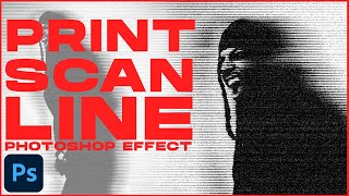 Easy PHOTOCOPY SCAN LINES Effect  Photoshop Tutorial [upl. by Edna]