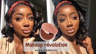 EVERY BLACK GIRL NEEDS THIS £8 BRONZER Trying The Makeup Revolution Glow Bronzers  Shornell Stacey [upl. by Festa814]