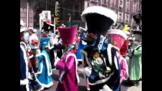 Chinelo dancers in Mexico Citys Zocalo Corpus Christi [upl. by Eybba923]