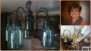 Mason Ball Jar Project  Primitive Chandelier [upl. by Akinal]