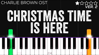 A Charlie Brown Christmas  Christmas Time Is Here by Vince Guaraldi  EASY Piano Tutorial [upl. by Dnamron194]