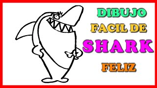 BABY SHARK dibujo feliz tiburon shark animalmarino pez cartoon dibujodetiburon [upl. by Notac]