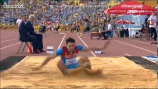 Long jump men Summer Universiade 2013 Rivera 846m 13ms WL Menkov 842m [upl. by Ajna]