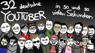 32 deutsche Youtuber in 328 Sekunden Animation [upl. by Ecinej]