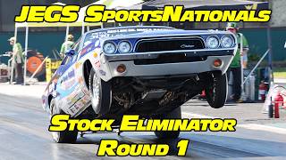 Stock Eliminator Round 1 NHRA Drag Racing Eliminations JEGS Sportsnationals 2024 [upl. by Kovacev579]