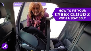 How to fit your Cybex Cloud Z with a seat belt  Baby Lady [upl. by Ambrosi]