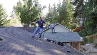 Energetic roofer cant help but samba to Latino music [upl. by Anitnoc]