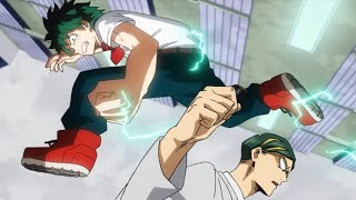 Sir Nighteye challenges Deku Izuku activates One For All Full Cowl Izuku fails Nighteyes test [upl. by Seana]