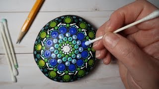 EASY Dot Art Mandala Stone Painting Using ONLY a Qtip amp Pencil FULL TUTORIAL How To  Lydia May [upl. by Eimarej987]