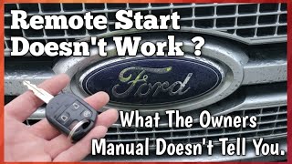 Ford F150 Remote Start Doesnt Work What The Owners Manual Doesnt Tell You How To Fix It Yourself [upl. by Silberman]