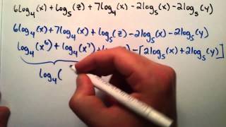 How to Simplify a Logarithmic Expression  Logarithms  Lesson 12 [upl. by Farro]